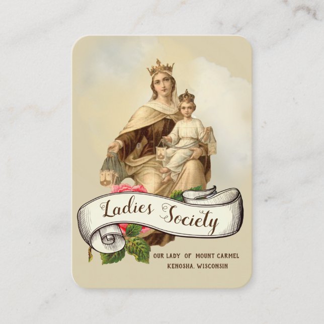 Mount Carmel Religious Catholic Prayer  Holy Card (Front)