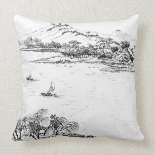 Mount Chang and Lake Chou, from 'Jardins Anglo-Chi Cushion