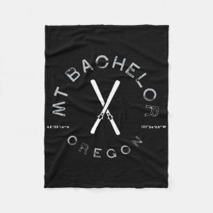 Mount Chelor Oregon Vintage Graphic Ski Fleece Blanket