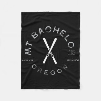 Mount Chelor Oregon Vintage Graphic Ski  Fleece Blanket
