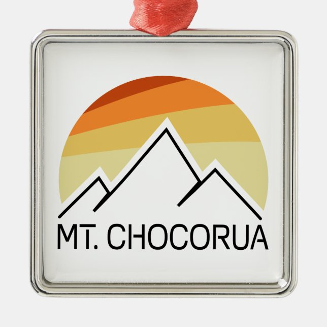 Mount Chocorua New Hampshire Retro Metal Ornament (Front)