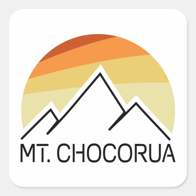 Mount Chocorua New Hampshire Retro Square Sticker (Front)