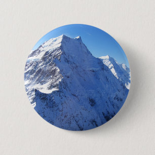Mount Cook (Aoraki) Peak, New Zealand 6 Cm Round Badge