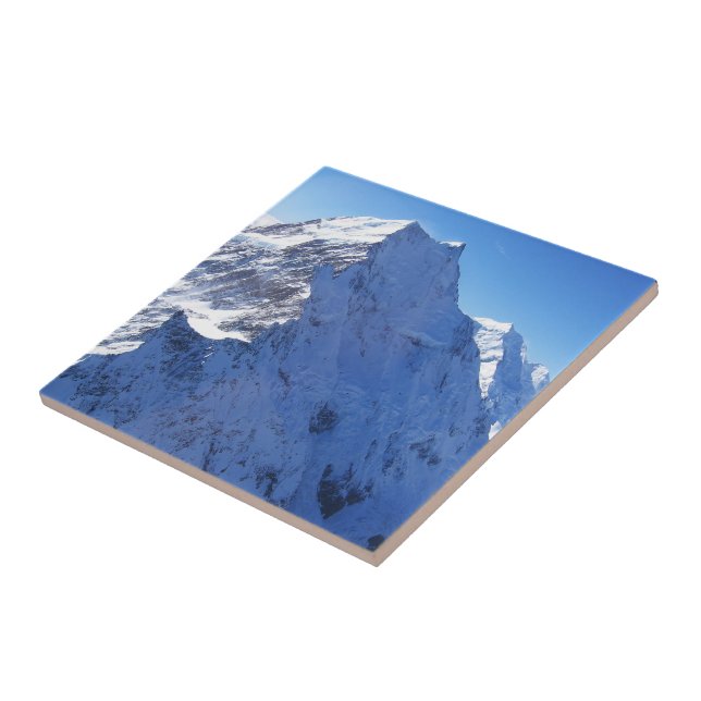Mount Cook (Aoraki) Peak, New Zealand Ceramic Tile (Side)
