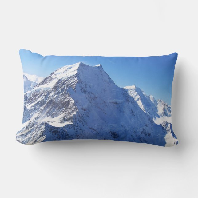 Mount Cook (Aoraki) Peak, New Zealand Lumbar Cushion (Front)