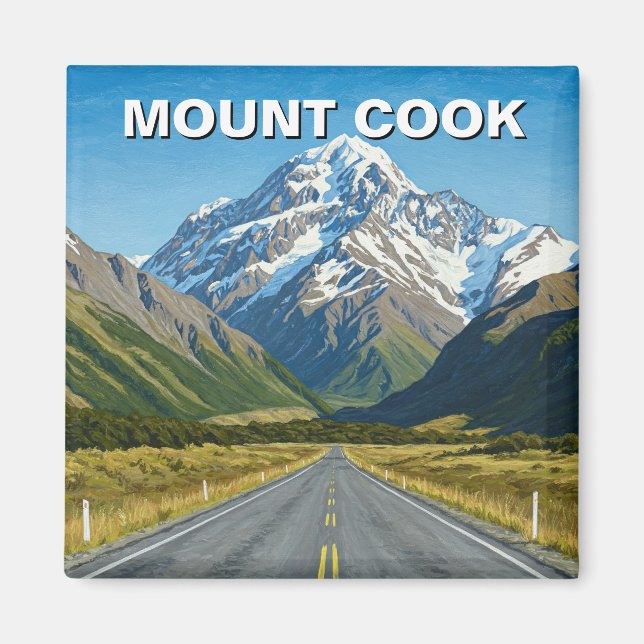 Mount Cook National Park New Zealand Travel Magnet (Front)