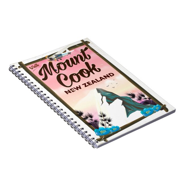 Mount Cook New Zealand travel poster Notebook (Right Side)