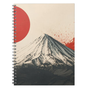 Mount Damavand Minimalist Wall Art – Red Sun Abstr Notebook