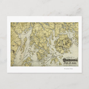 Mount Desert Island and Coast of Maine Map Postcard