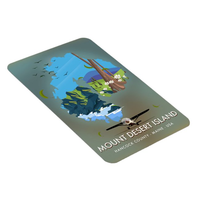 Mount Desert Island ,Hancock County, Maine ,USA, Magnet (Right Side)