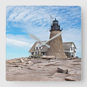 Mount Desert Rock Lighthouse, Maine Square Wall Clock