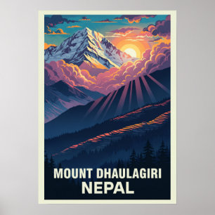 Mount Dhaulagiri Nepal V03 Poster