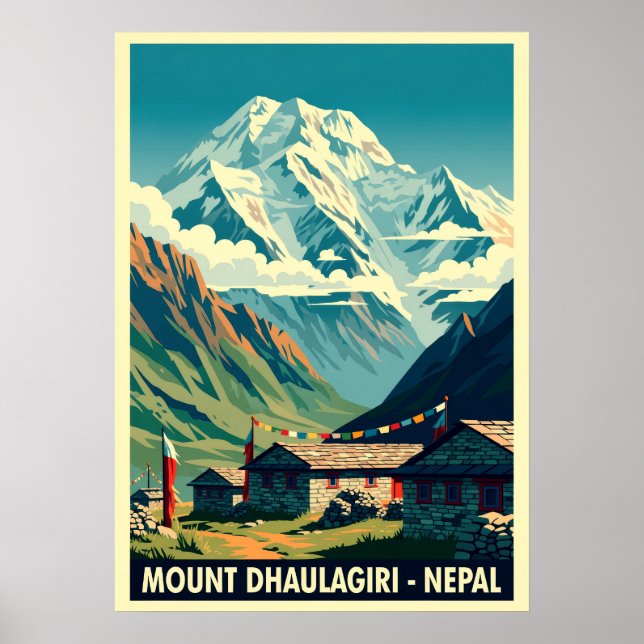 Mount Dhaulagiri Nepal V06 Poster (Front)