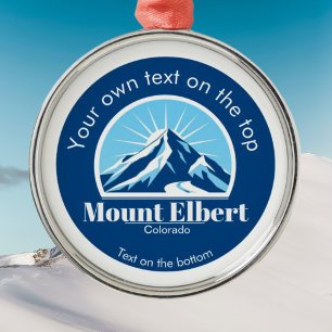 Mount Elbert Colorado ski medal ornament