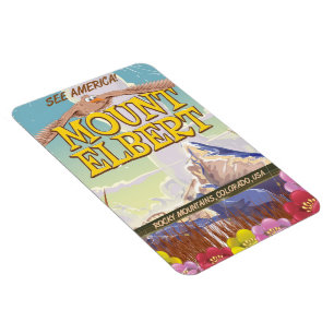 Mount Elbert, Colorado USA travel poster Magnet
