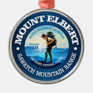 Mount Elbert (Hiker C) Metal Tree Decoration
