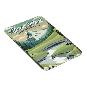 Mount Elbert Rocky Mountains Travel poster Magnet
