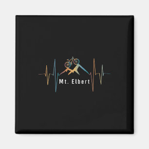Mount Elbert Summit Mountain Biking Retro Heartbea Magnet