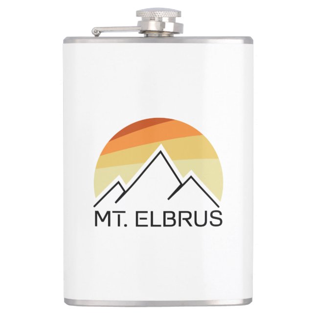 Mount Elbrus Russia Retro Hip Flask (Front)