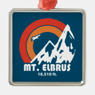 Mount Elbrus Russia Sun Eagle Metal Ornament