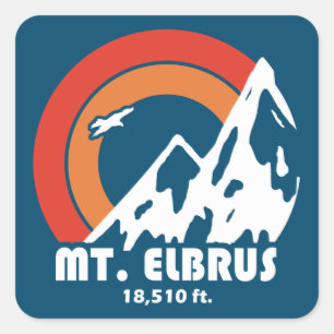 Mount Elbrus Russia Sun Eagle Square Sticker