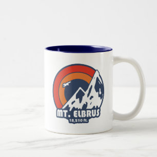 Mount Elbrus Russia Sun Eagle Two-Tone Coffee Mug