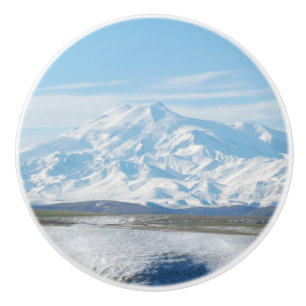 Mount Elbrus (The Highest Mountain in Europe) Ceramic Knob