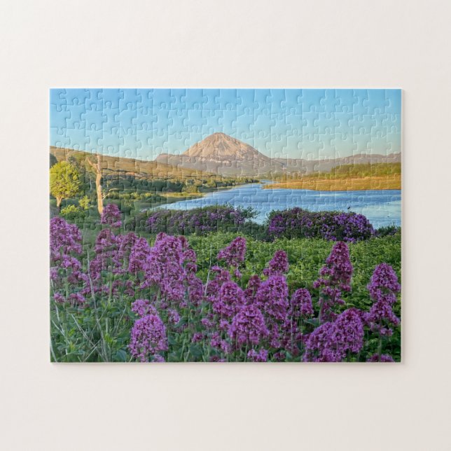Mount Errigal and flowers in Donegal, Ireland Jigsaw Puzzle (Horizontal)