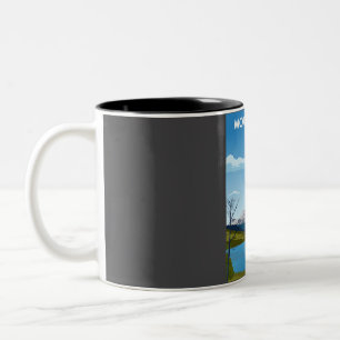 Mount Errigal Travel Poster Donegal Ireland Two-Tone Coffee Mug