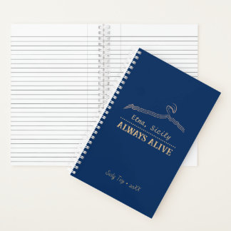 Mount Etna Sicily Always Alive Minimalist Mountain Notebook