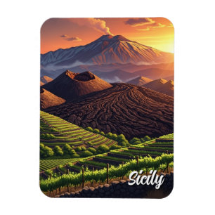 Mount Etna Sicily Italy Magnet