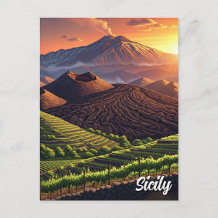 Mount Etna Sicily Italy Postcard