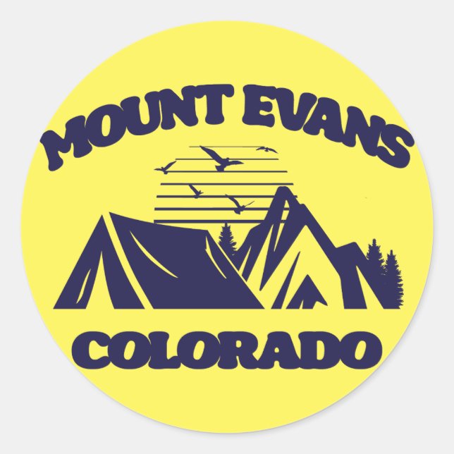 Mount Evans,Colorado Classic Round Sticker (Front)