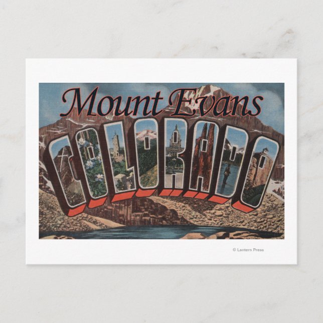 Mount Evans, Colorado - Large Letter Scenes Postcard (Front)