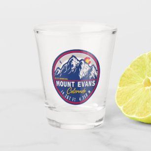 Mount Evans Colorado Retro Sunset Flag Souvenirs Shot Glass