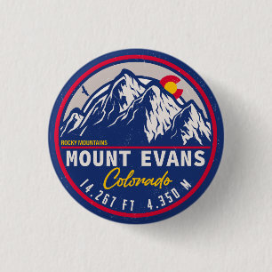 Mount Evans Wilderness 14er - Colorado mountains 3 Cm Round Badge