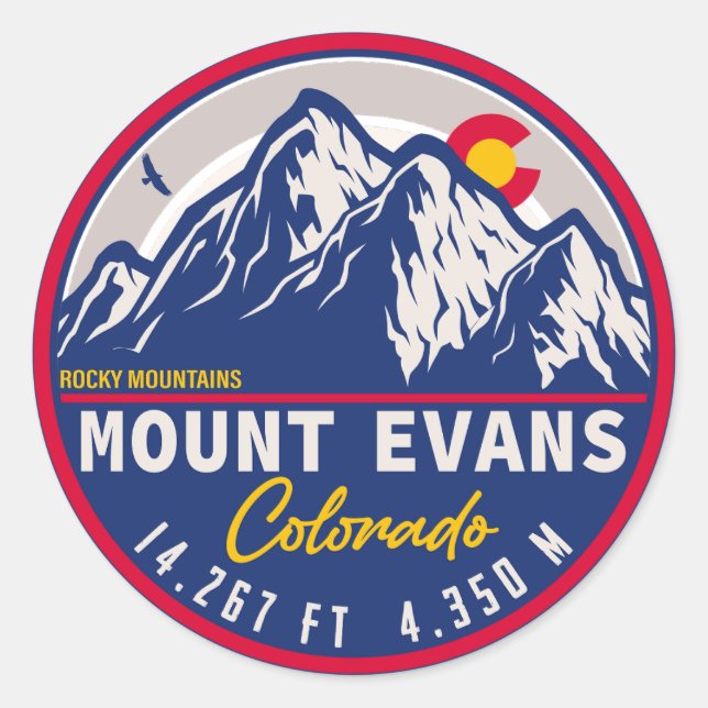 Mount Evans Wilderness 14er - Colorado mountains Classic Round Sticker (Front)