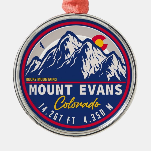 Mount Evans Wilderness 14er - Colorado mountains Metal Ornament (Front)