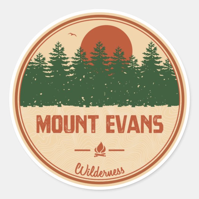 Mount Evans Wilderness Classic Round Sticker (Front)