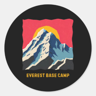 Mount Everest Base Camp Himalayas Mountain Hike Cl Classic Round Sticker