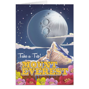 Mount Everest Cartoon travel poster