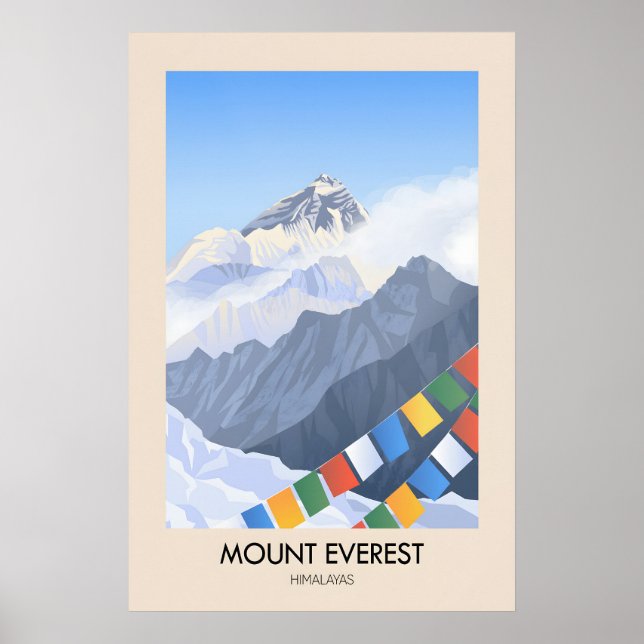 Mount Everest Himalayas Travel Poster (Front)
