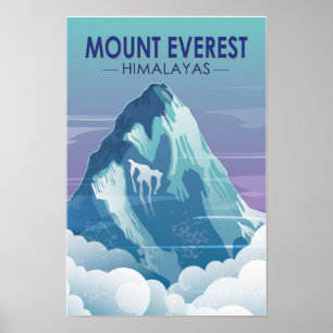 Mount Everest Himalayas Vintage Poster