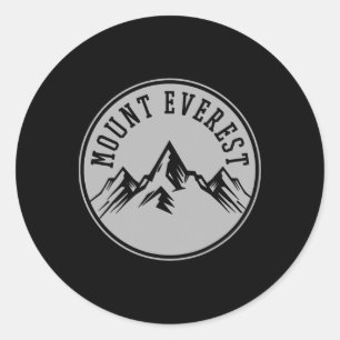 Mount Everest Mountain Hiking Hiker Climbing Climb Classic Round Sticker