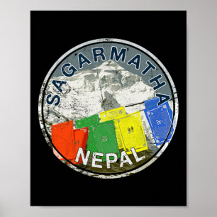 Mount Everest Nepal Sagarmatha Vintage Climbing T Poster