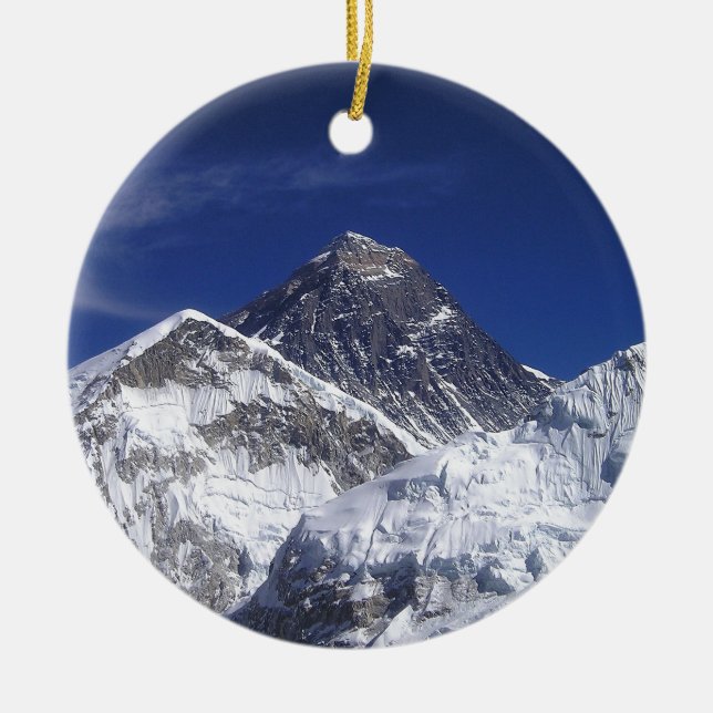 Mount Everest Photo Ceramic Tree Decoration (Front)