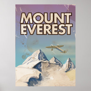 Mount Everest Vintage Travel poster