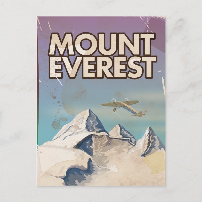 Mount Everest Vintage Travel poster Postcard (Front)