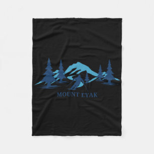 Mount Eyak Alaska Ski Resort Skiing Skier Fleece Blanket