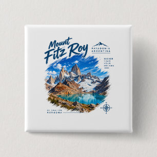 Mount Fitz Roy Patagonia Mountain Adventure 15 Cm Square Badge